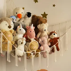 Knitted Toy Storage Net Bag, Triangle Toy Organizer, Playroom Kidsroom Organizer, Wall Corner Storage Mesh, Room Essentials, Bedroom Decor