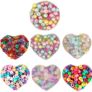 Random Color Acrylic Beads, 50pcs/set DIY Jewelry Making Supplies for Bracelet Necklace Earrings, DIY Jewelry Making Accessories for Women & Teenager