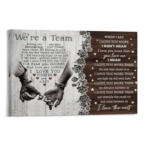 We're a Team Wall Art Couples Poster When I Say Love You Valentine Meeting Was Fate Sign Decor For Girlfriend Wife Birthday Gift on Christmas