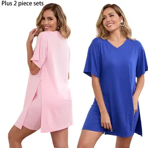 EOJN 2 Piece Outfits for Women - Short Sleeve Tunic Top & Bodycon Shorts, Breathable Loungewear, Comfortable Fashion for Outdoor Activities