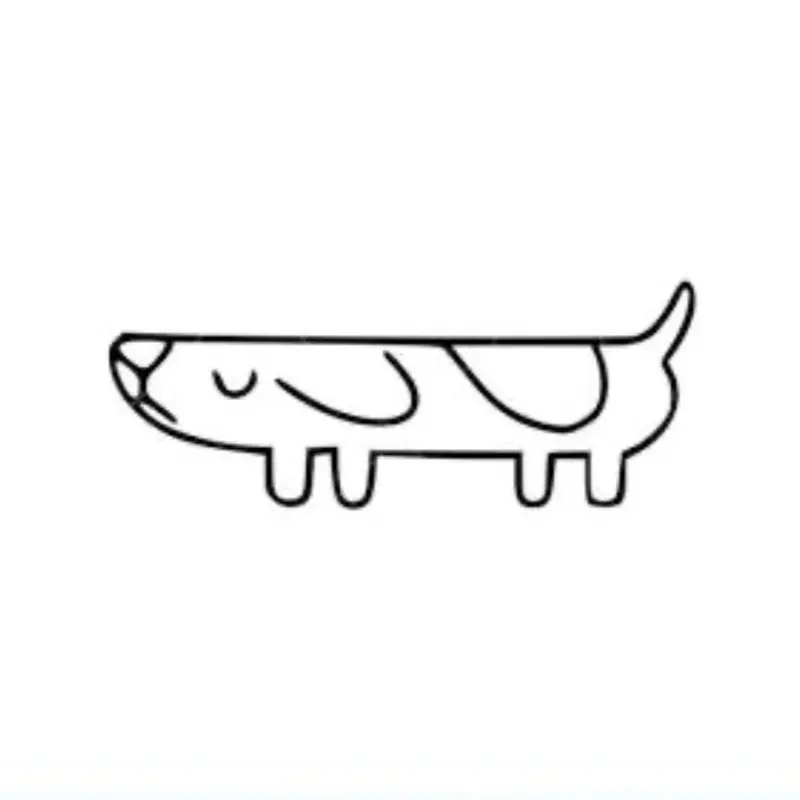 Long Dog Vinyl Window Decal - Simple Design Graphic Element