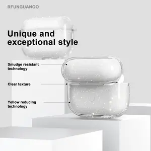 R-Fun AirPods Pro 3 Case, Military Grade Shockproof Protection Transparent Cover, Flip-Top Design with Cleaning Kit Included