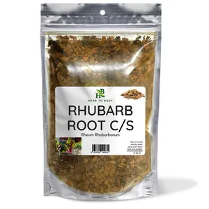 Herb To Body Rhubarb Root C/S | Cut & Sifted | Rheum Rhaponticum | Wildcrafted | 4oz Spice Flavor