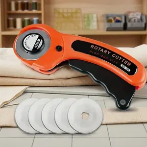 Professional Cutting Tool Set: Tungsten Steel rotary blade 7 flat fabric cutter, multi-blade design with leather scorer, magnetic quick-change blades 7 safety lock for efficient fabric cutting 7 wallpaper trimming