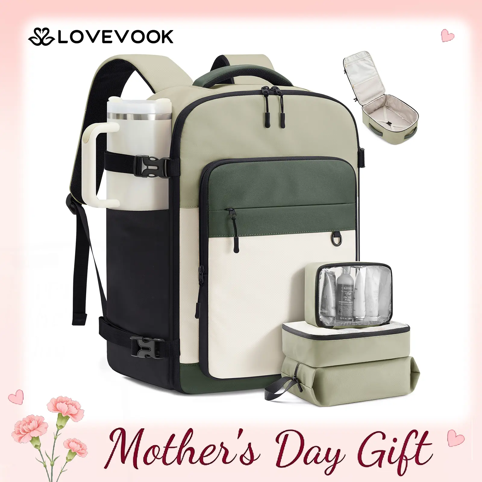 Mother's Day GiftLOVEVOOK Travel Backpack for Women & Men, 40L Large Airline Approved Carry on Mother's Day GiftLOVEVOOK Travel Backpack for Women & Men, 40L Large Airline Approved Carry on