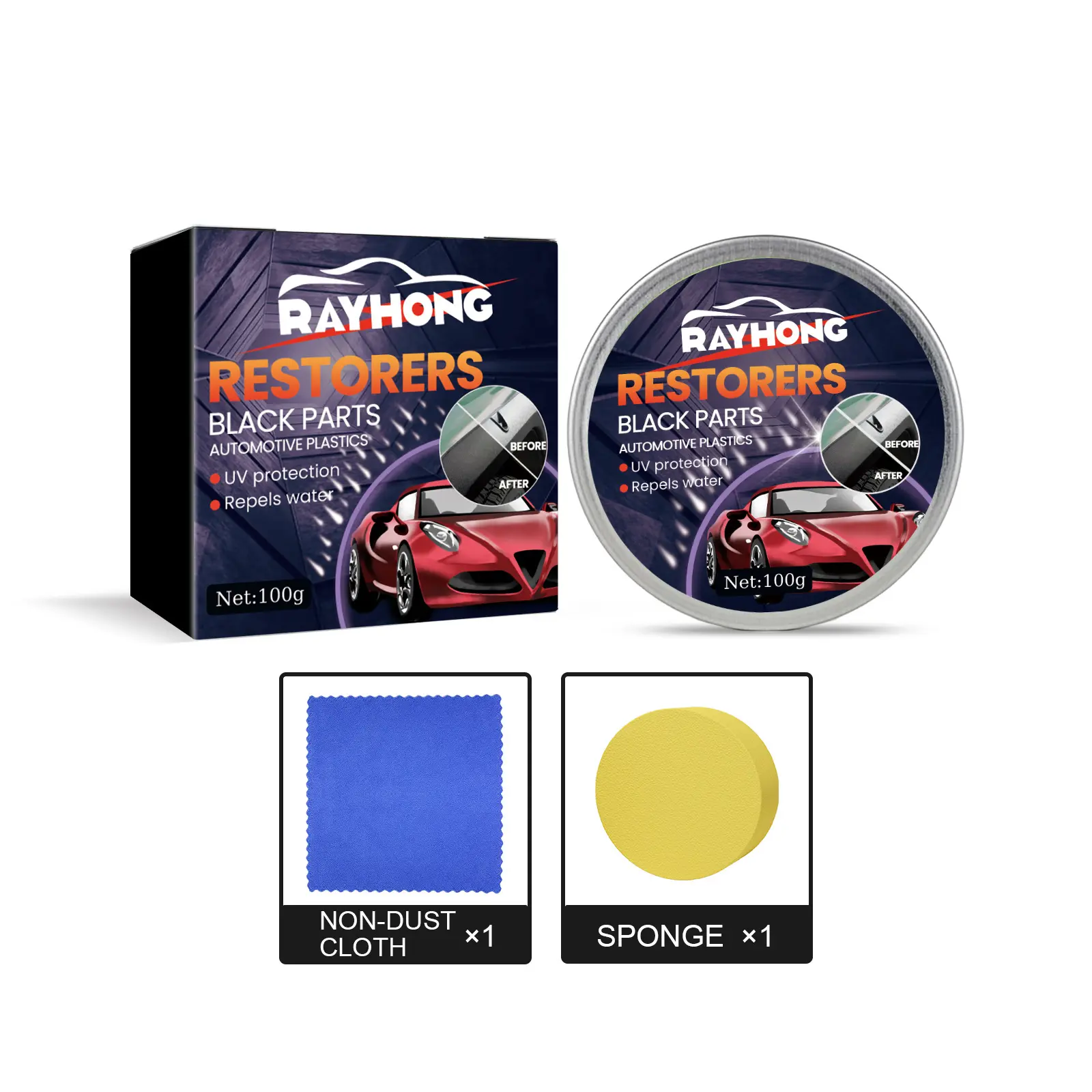 Car Plastic Restorer Wax, Auto Interior Seat Cleaner Conditioner, Polishing Wax for Cleaning, Stain Removal & Plastic Surface Refurbishment