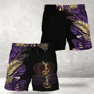 Crown Royal Tropical Kentia Palm Swim Trunks, Hawaiian Shorts For Men Dad Friend, Aloha Shirt, Trendy Gift, Summer Shorts