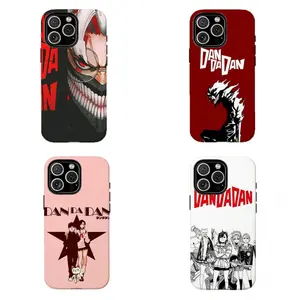 Retro Red & Black Dandadan Cover | Maximalist Fan Art Design, For iPhone 11 12 13 14 15 16 17 Pro Max For Samsung S26 S25 S24 S23 S22-Gift For Her/Him/Anime lovers