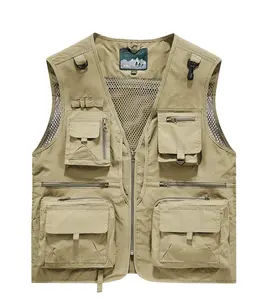 #summer vibes 2026Mens fishing vest, tactical utility vest, multi-pocket cargo vest, breathable mesh outdoor vest, gorpcore streetwear, photography workwear vest, sleeveless summer jacket, techwear, hiking camping gear, safari vest men，sizeS-XXXXXXL