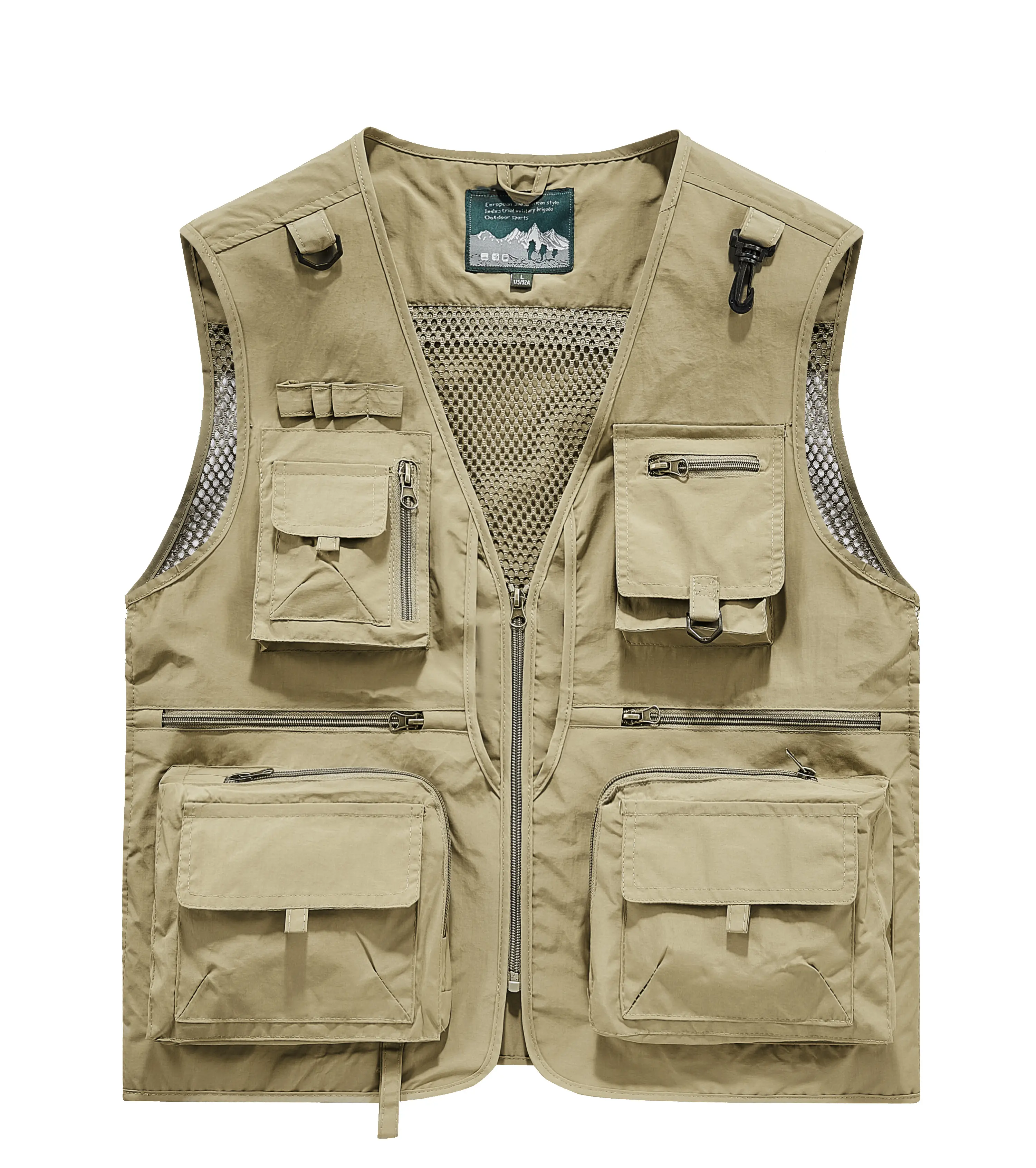 #summer vibes 2026Mens fishing vest, tactical utility vest, multi-pocket cargo vest, breathable mesh outdoor vest, gorpcore streetwear, photography workwear vest, sleeveless summer jacket, techwear, hiking camping gear, safari vest men，sizeS-XXXXXXL