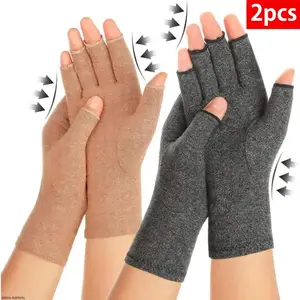 2 Pack Arthritis Compression Gloves for Men Women Carpal Tunnel Pain Relief Fingerless for Typing Both Hands Small Size Medical Accessories for Blood Circulation US Design outdoorfun