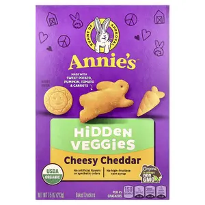 Annie's Homegrown Cheesy Cheddar Baked Crackers, Hidden Veggies , 7.5 oz (213 g)