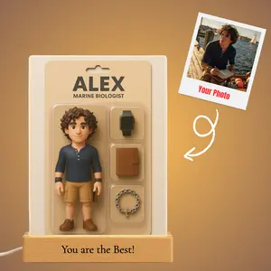 Personalized Action-Figure Portrait Plaque Custom Photo-to-Toy Art Gift for Kids Friends & Collectors - Gifts for Boyfriend