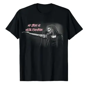 Women's Bobby "Blitz" Ellsworth Short-Sleeve Cotton T-Shirt, Vintage Thrash Metal Icon Tee, Overkill Frontman Print Graphic, Old School Casual Streetwear, Fan Gift