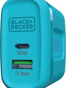 BLACK+DECKER Quick-Charge PD Wall Charger, 2-Port, 38W - USB & Type C Wall Plug - Compact Power Block USB C - Fast Charger Adapter Power Delivery & Qualcomm QC 3.0 - Perfect for Home, Office, Travel