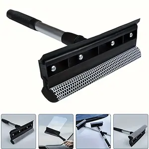 1PC T-shaped glass wiper, glass brush, double-sided window brush, extended handle, detachable double-sided glass scraper cleaner