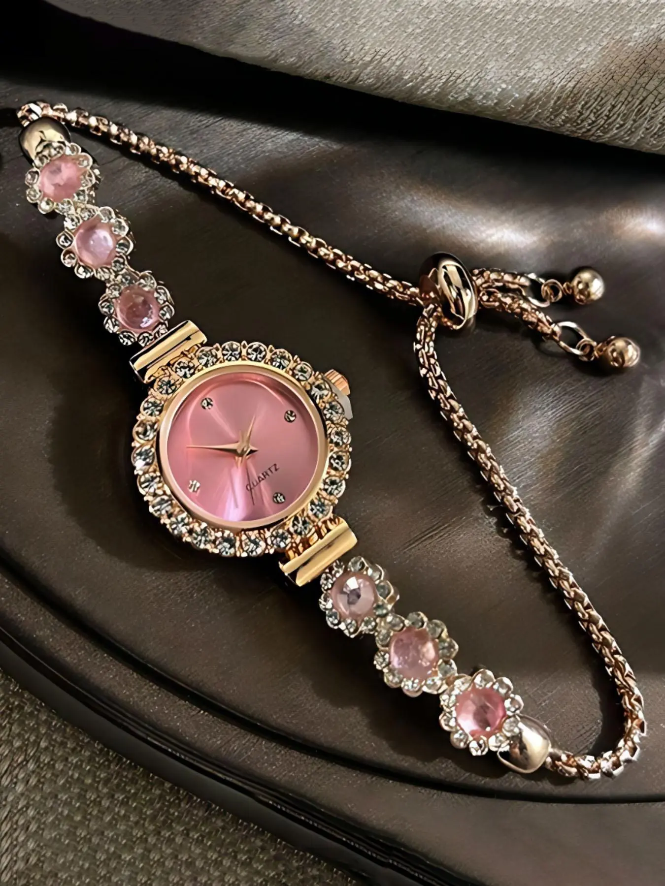 Women's Elegant Fashion Faux Crystal Decorated Quartz Watch, Analog Quartz Movement, Elegant Analog Dial, for Party, Daily Decor, Trendy All-match Exquisite Birthday Gift, Fashion Jewelry Analog Watch, Fashionable Watches (No Box)