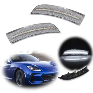 2pcs Clear Lens Full White LED Side Marker lamps Lights For 2022 2023 2024 Toyota GR86 Subaru BRZ,Replace OEM 84411CC010,84411CC000, SU00309624,SU00309625, SU00308732,SU00308733