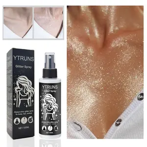 YTRUNS Body Glitter Spray 100ml, Sparkly Glitter, Shimmer Glow Mist for Hair, Skin and Clothes, Sparkle Highlight Spray, Lightweight Quick Dry Non Sticky Formula, Dazzling Shine Makeup Spray for Halloween Party, Night Club, Festival and Stage Looks