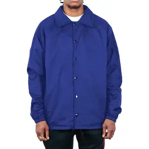 Shaka Wear Men’s Coach Jacket Classic Windbreaker, Water Resistant, Relaxed Fit - Royal Blue - Medium