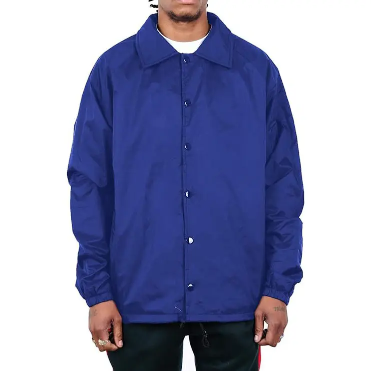 Shaka Wear Men’s Coach Jacket Classic Windbreaker, Water Resistant, Relaxed Fit - Royal Blue - Small