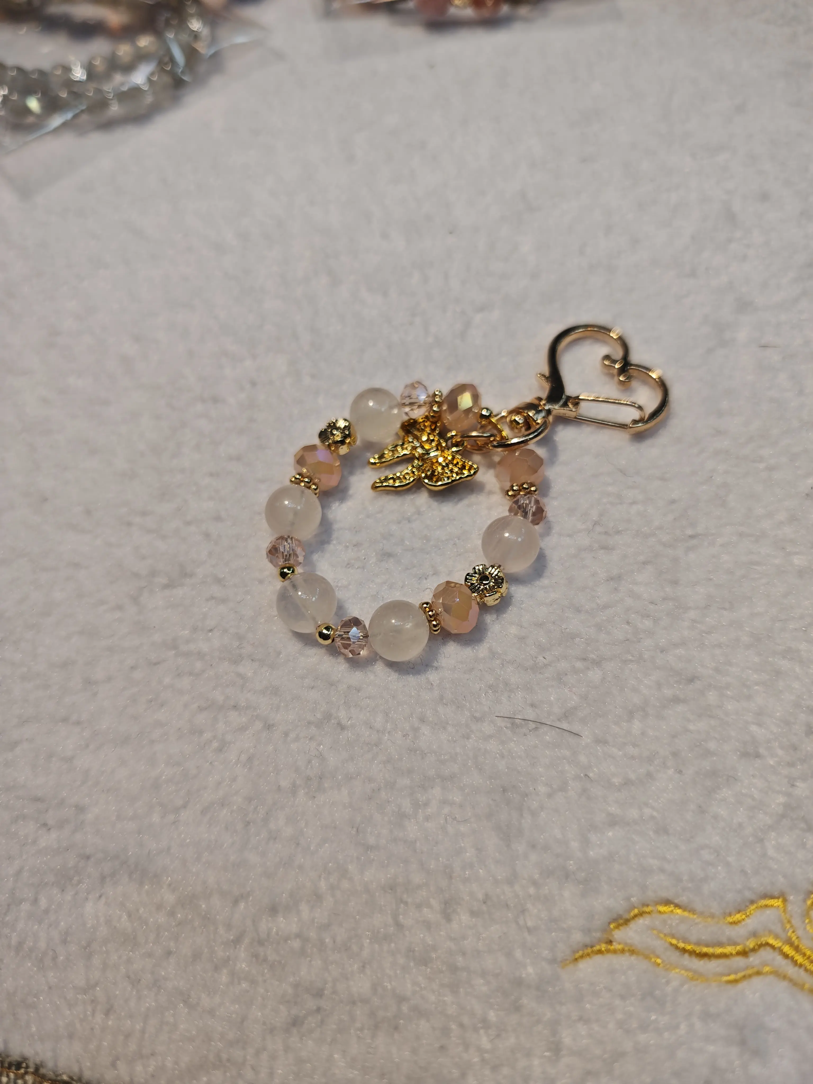 Taotao(10994)gc.Rose quartz keychain