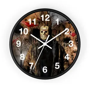 Machete-Wielding Mass Murderer Wall Clock Indestructible Horror Movie Villain Decor Battery Operated Halloween Clock Stalker Movie Thriller