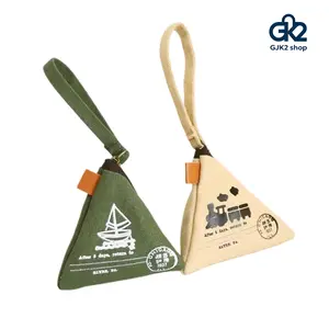 Eiffel Tower Retro Zongzi Shaped Coin Purse, Cute Mini Canvas Bag, Portable Key Storage Pouch For Men Women