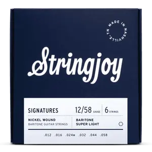 Stringjoy 12-58 Baritone Super Light Gauge Signatures - Nickel Wound Electric Guitar Strings