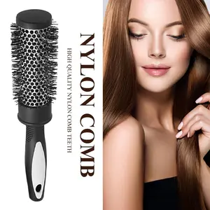 Round Hair Brush Set, 3 Counts/set High Temperature Round Comb, Heatless Styling Tool for Big Wave Styling, Create Your Unique Hair Style, Curly Hair Brush Curling Brush, Curl Defining Brush