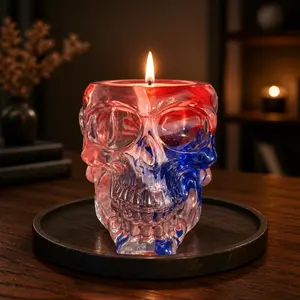 American flag skull candles