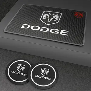 Universal Anti-Slip Car Interior Mat, Water Cup Holder Pad, Fits Dodge RAM 1500 Srt Sxt Challenger Durango Charger Grand Caravan Dart Journey Avenger Nitro