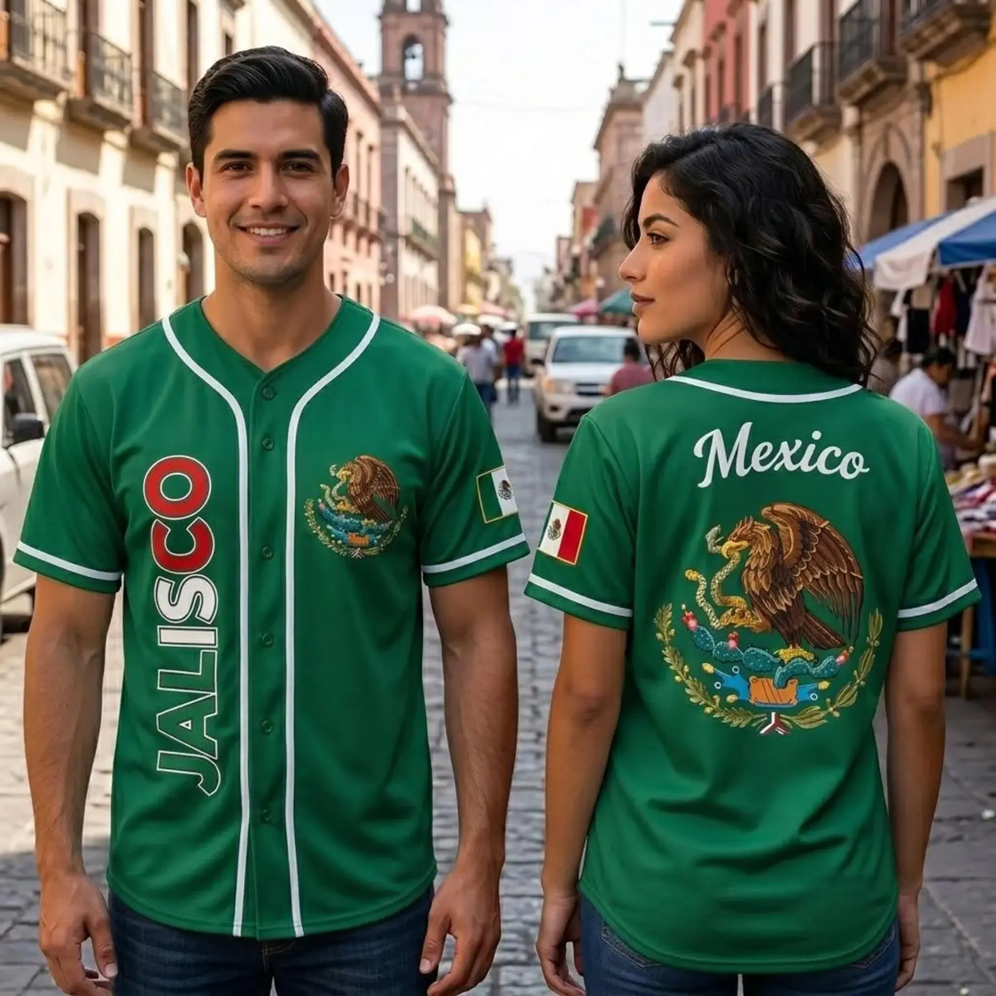 Mexico Jalisco Baseball Jersey Custom Mexican Pride Shirt Button Up Gift for Men Women