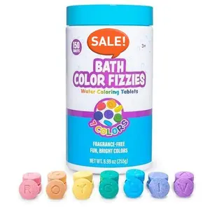 Bath Color Fizzies, 150 Count | Nontoxic & Fragrance-Free | Fizzy, Bath Color Tablets for Kids | Create Colorful Water Water Tablets in 7 Colors for Variety | Bath Bombs for Kids Bathtub