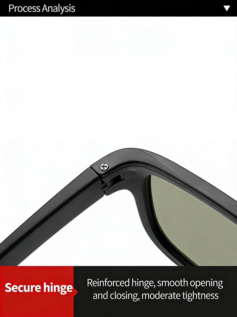 Paleshy Ultra-Light Smart Polarized Sunglasses 0.1-Second Color-Shift Photochromic Square Glasses for Men Women UV Blocking Outdoor Safety Eyewear with Rapid Lenses