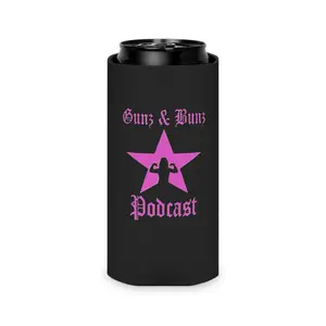Gunz & Bunz Podcast Can Cooler - Stylish Beverage Insulator for Fitness Fans