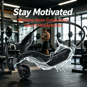 Wireless Bone Conduction Open Earbuds, Lightweight Comfort, All-Day Wear, Waterproof Sweat-Resistant, Ideal for Running, Fitness, Outdoor Cycling