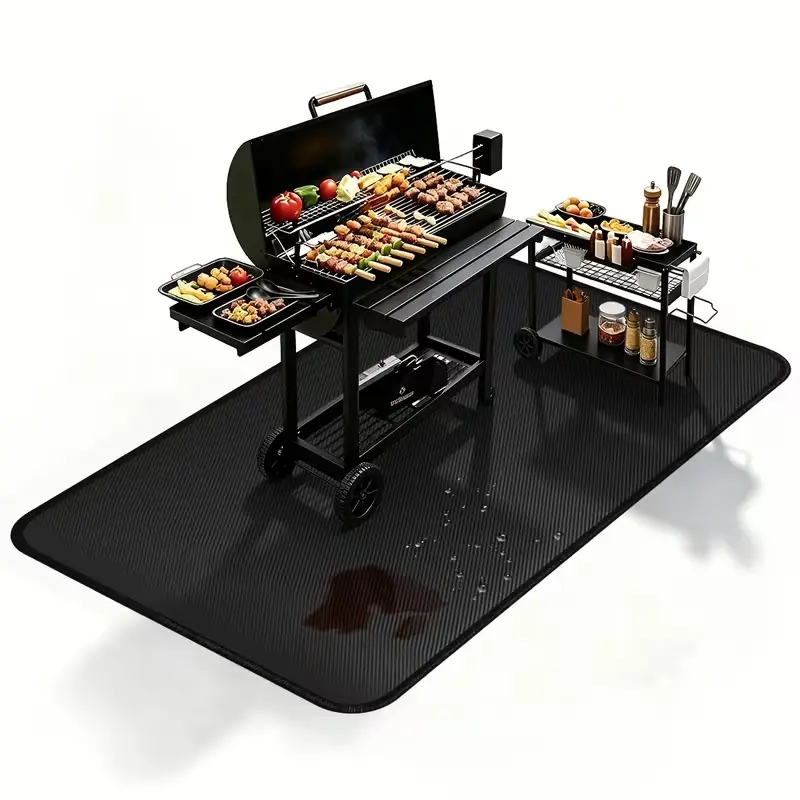 Large Under Grill Mat - Fireproof Double-Sided BBQ Mat, Waterproof & Oil-Proof Deck Protector, Easy to Clean Grill Mat for Outdoor Grill, Fire Pit, Patio, Lawn & Indoor Fireplace