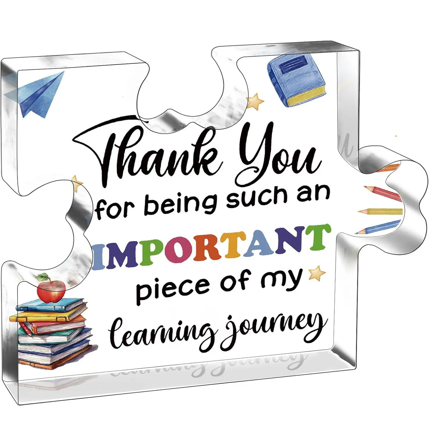 Teacher Gifts Appreciation Gifts Acrylic Puzzle Decorative Plaque Gift For Teachers Women Men Thank You Gift Office Cubicle Decoration For Teacher Profesores Study Partner Office Acrylic Plaque Sign