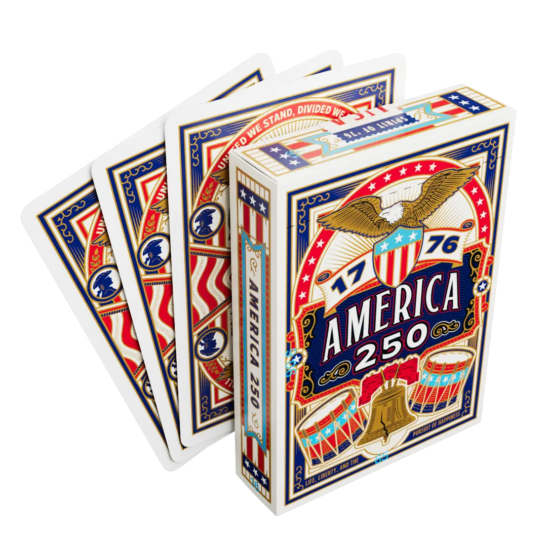 Remembrance America 250 Commemorative Card Games Deck - 1 Commemorative Card, 2 Jokers, 310 gsm Black-Core Paper, Fourth of July Patriotism Eagle Design, Comfortable Shuffling, for 12 Years Above Toys & Hobbies Enthusiasts