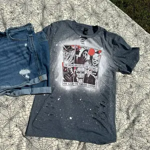 Horror Tarot Cards Bleached Tee Shirt
