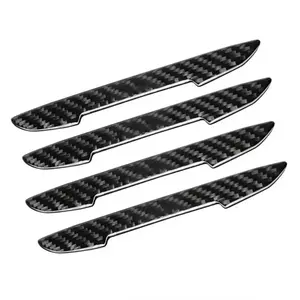 4pcs Car  Door Protective Sticker Strip Carbon Fiber Look Anti-Collision Protector Car Door Edg Scratch-resistant protection Stickers