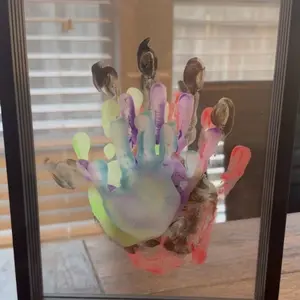 Family Handprint Footprint DIY Kit, Memory Keepsake Frame, Perfect Gift for New Moms, Pets, Families,Father‘s Day,Mother's Day, Customizable Color Handprint Collage Frame