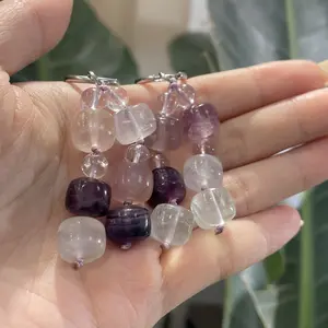 [NO.QS06]Natural Crystal Earrings- Janet Mun‘s order-Handmade Gemstone Ring Daily Wear Healing Summervibes