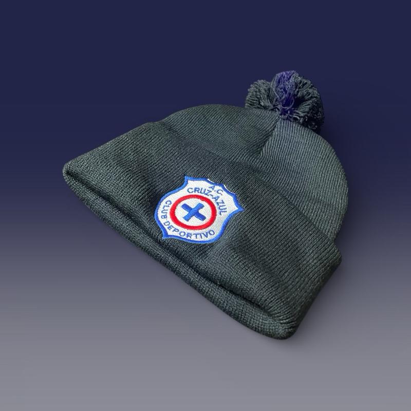 Mexican Soccer Team Embroidery Beanie with Pom Pom -  Knit Hat