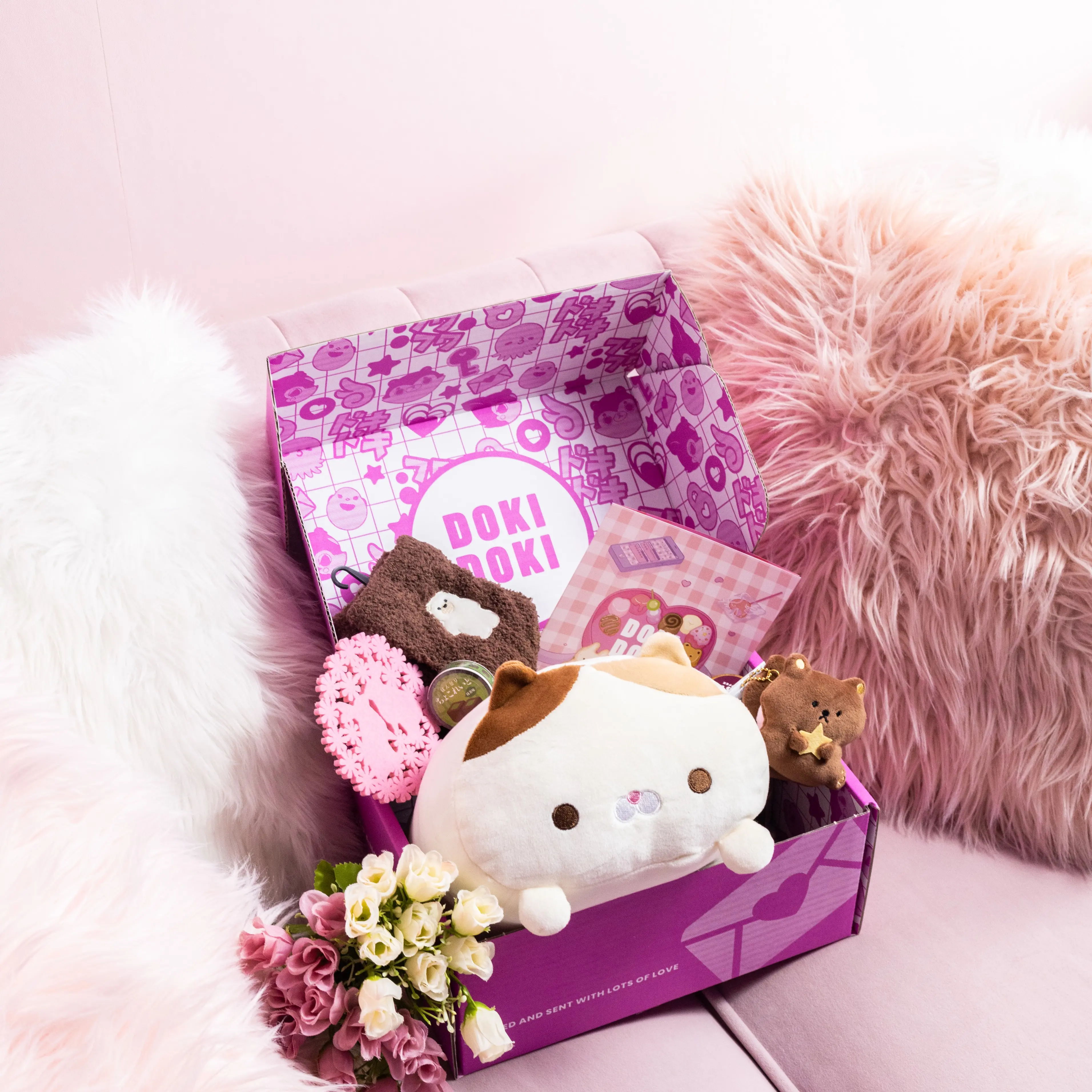 Doki Doki Kawaii Crate - 5-6 Pieces Festive & Party Home Supplies Crate with Decorative Items for Party Bags & Gifting, Surprise Unique Kawaii Gift