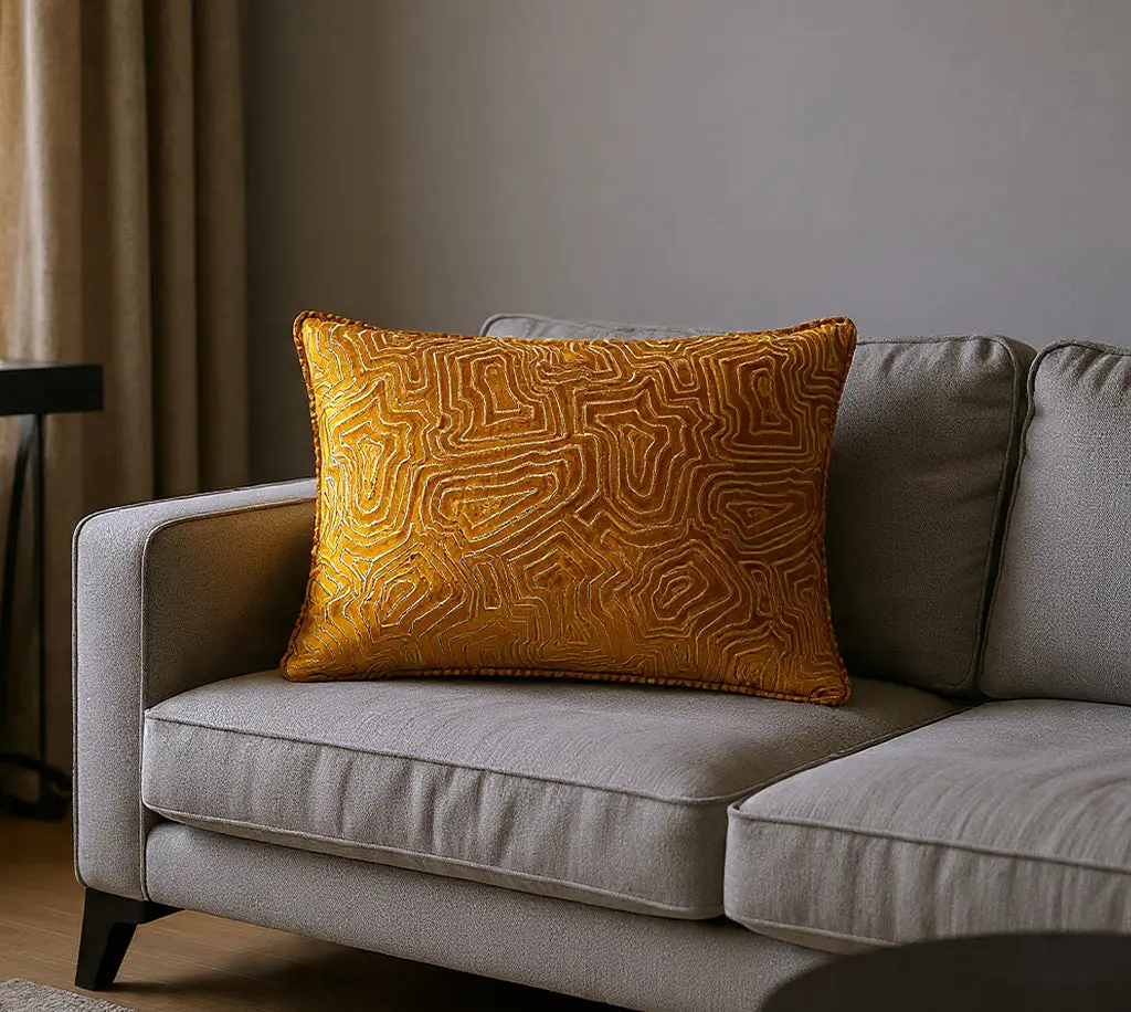 Nala Geometric Mustard Lumbar Pillow