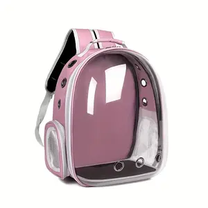 Transparent Pet Backpack Carrier for Cats - Portable, Breathable Design with Adjustable Straps & Mesh Pocket, Durable PC Material, Ideal for Outdoor Travel, Travel Backpack
