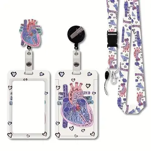 Retractable Lanyards with ID Badge Holder Rotatable Clips - Mental Health Nursing Lanyards for Name Badges Holders，Breakaway Lanyards with ID Badge Holder for Nurse Teacher Student Office Work Women