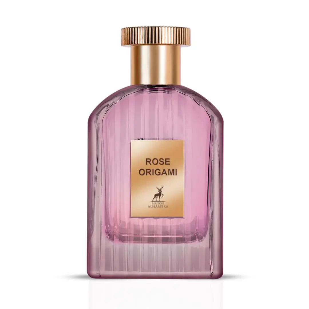Maison Alhambra LATTAFA Rose Origami Eau de Parfum Spray 3.4 Ounce 100 ml Unisex Intense Floral Woodsy Classic Fragrance Daily Use Luxurious Elegant Woody